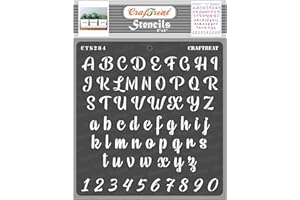 CrafTreat Letter and Number Stencils for Painting - Chalk Caps Alpha Stencil Size: 6X6 Inches -Alphabet Stencils for Crafts Reusable - Alphabet Stencils Upper and Lower Case