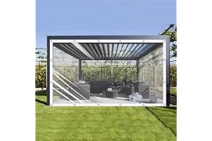 Ezcasch Bâche Transparente avec Œillets, Taille Personnalisée Jusqu'à 10x10m, 420g/m² PVC Bache Transparente Imperméable, Bache Exterieur Impermeable pour Terrasse, Jardin avec Corde et Attache