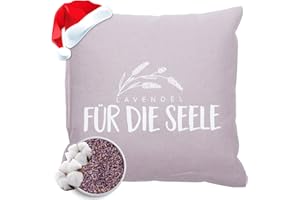 ‎HERBALIND HERBALIND Lavendelkissen Für Die Seele 20x20 cm Schlafkissen mit Füllung - Duftkissen zum Schlafen, Oeko TEX 100% Baumwolle, Kräuterkissen mit Lavendel ohne Chemie - Deko Kissen - Geschenk für Frauen