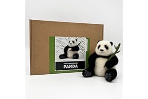 Bergin & Bath Needle Felting Kit, Panda. Make a Life-Like Panda with This Planet Friendly Craft kit for Adults and Teens.