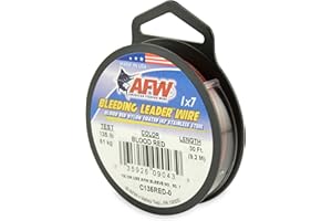American Fishing Wire Bleeding Leader Blood Red Nylon Coated 1x7 Stainless Steel Leader Wire