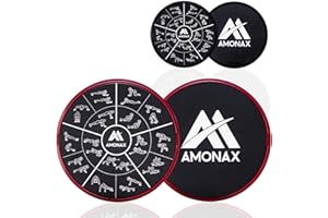 Amonax Core Sliders Disque de Fitness Abdominaux Glisseur 2 Disques de Glisse à Double Face Tapis Planchers de Bois Franc Gliding Discs équipement d'exercice pour Gym Entraînement Domicile