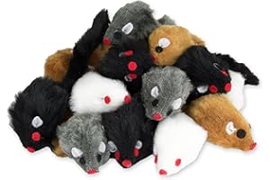 Kratzbaumland Spielmaus mit Plüschschwanz (zufällige Farbe - 12 Stück)