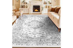 Enyhom Dywan w Stylu Vintage Do Salonu i Sypialni, 180 x 270 cm, Duży, Kudłaty, Miękki, Antypoślizgowy, Z Krótkim Włosiem, Nadaje Się Do Prania, Postarzany, Szary