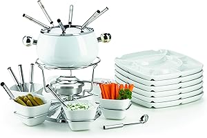 Mäser Set da fonduta, 28 pezzi, bianco