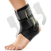 BraceUP Stabilizer Ankle Brace with Side Supports, Black | Ankle Sprain; Achilles Tendon; Ligaments; Instability; Football; R