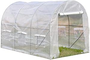 ESTEXO Gewächshaus Treibhaus Foliengewächshaus 300x200x200 cm Folien-Tunnel Bogendach Bogendachgewächshaus Gartenhaus