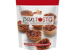 La Mole Tomato & Oregano Pan Tosto, Oven Toasted Brushetta. Best Served with Meats, Soft Cheeses & Tomatoes or Partnered with Dips and Soups, Kosher Friendly, 150g Bag