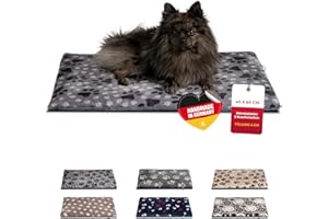 ‎HS-HUNDEBETT HS-Hundebett® Hundedecke XS (45x65 cm) – Wendbar & gemütlich Dank 3 cm Füllung – Perfekt fürs Sofa, Auto & Hundebox – Pfote Grau, Made in DE