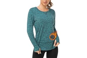 WOWENY Damen Funktionsshirt Langarm Sportshirt Laufshirt Thermo Langarmshirt Herbst Winter Damen Pullover Oberteile Tshirts locker für Sport Laufen Fitness