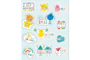 CARSON DELLOSA EDUCATION Happy Place Motivators Motivational Stickers, Pack of 72
