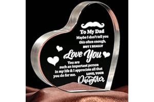 ELEQUAINT Dad Gifts for Christmas, Dad Gift from Daughter, Dad Birthday Gift from Daughter, Engraved Acrylic Plaque Sign Keepsake, Personalised Christmas Birthday Present for Dad from Daughter