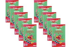 Fish 4 Ever - 10x 120g Whole Sardines in Tomato Sauce - Sustainably Fished. Tin Canned Food Rich In Omega-3. Great Used In Pasta Dishes, Sandwich Filler, Cold Snacks (Pack Of 10)