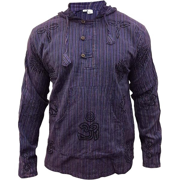 Siesta Mexican Baja Jerga Hoodie Hippie Festival Top In - View #6