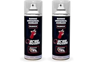 AREABOXES Barniz Acrilico 2K P/ Faros Coche Y Cualquier Superficie. [adherencia Policarbonato] RESISTE A Rayos UV, Barniz Transparente Para Coche, Madera, Metal, Etc. Laca 2K Alto Brillo. 400Ml (2, Brillante)