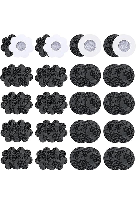 Copricapezzoli Adesivi Donna 40 Pezzi - Forme Cuore, Fiore, Croce, Rotondo - Foto 10