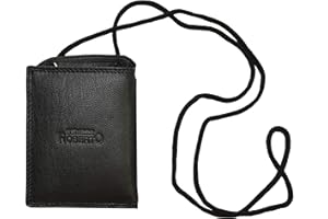 Roberto Sac poitrine en cuir véritable marron foncé, Cuir Nappa Noir, 9,0 x 13,0 x 1,5 cm B/H/T, Contemporain