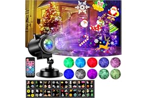HAKUTA Proyector de luces de Navidad, efecto océano HD con 16 diapositivas y mando a distancia para Navidad, Año Nuevo, cumpleaños, Halloween, Acción de Gracias