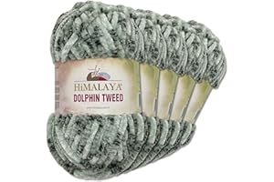 WOHNKULT Himalaya, 5 gomitoli di lana di ciniglia Dolphin Tweed (92009)