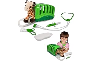 MY LITTLE VET BASKET My Little Vet Vet Mallette Vétérinaire Ensemble Bébé Girafe Deluxebase Kit Vétérinaire Jouet pour Enfants Un Mignon Kit Animaux Idéal pour Jeux de Simulation