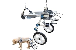 HobeyHove Verstellbarer Hundewagen/Rollstuhl,Klappbarer Hunderollstuhl für Hinterbeine,