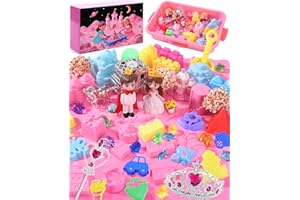 cycletour Arena Magica Set Castillos Series, Arena Mágica Set Incluye 1 kg de Magic Sand Rosa, un Arenero y 57 Juguetes de Arena, Arena Magica Niños 3 Años a Partir de