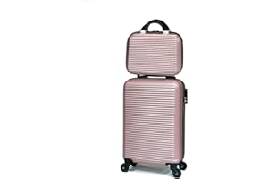 CELIMS - Juego de Maletas de Viaje 2 Piezas | Maleta Pequeña con Ruedas Removibles 45x36x20 cm + Neceser Viaje 30 cm | Equipaje de Mano + Neceser | Oro Rosa