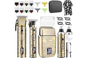 Duxsmei Tagliacapelli Regolabarba Uomo Professionale, Taglia Peli Naso e Orecchie Uomo, Precisione Trimmer Cordless Rasoio Elettrico Barba e Capelli, Macchinetta per Barba, Regalo per Uomo