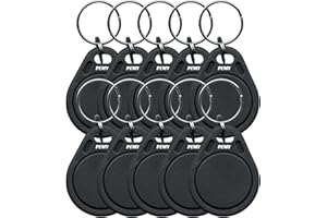 PEMY Lot de 10 Badges RFID 13,56 MHz Programmable MCT Android UID Modifiable Puce CUID Clés de Proximité Cartes d'Accès NFC Compatibles Sécurité d'Accès Hautes Fréquences Tags RFID Reprogrammables