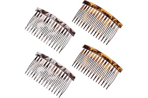 BREMOROU Francuski grzebień do włosów, francuskie grzebienie boczne do małego skrętu, 9 zębów, mocne trzymanie, dekoracyjne grzebienie boczne do włosów, vintage grzebień do koka, koka, akcesoria damskie, 4 szt