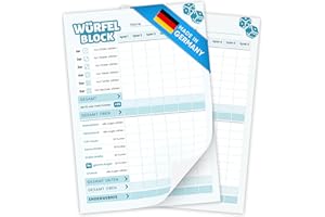 Creative Fox 2 x DIN A5 Würfelspiel Block für Senioren und Kinder - Extra groß | Ersatzblöcke | Knobelblock | Spielblock Made in Germany