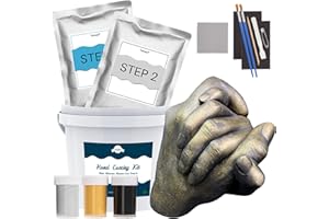 Tenee Family Hand Casting Kit Couples & Hand Molding Kit for Adults, Keepsake Hand Mold Kit Couples for Holiday Activities, Wedding, Couples Gifts - 3 Paint (Black, Gold, Silver)