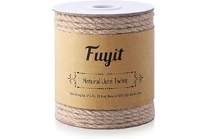 Fuyit Ficelle Jute 4mm, 98 Feet Naturel Biodégradable Jute Corde de pour Travaux Manuels, Jardinage, Emballage, Décoration