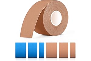 SUSNUAN 5m Roll Kinesiology Tape, Elastic Muscle Support Tape for Sports, Waterproof Athletic Tape for Injuries, Kinesiology Tape Pre Cut, Trans/Rock/Body Tape for Knee Shoulder Ankle Elbow Pain Relief(Beige)