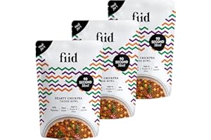 Fiid 100% Natural Vegan Microwave Ready Meals - Moroccan Chickpea Tagine Stew - 3 x 275g (Vegetarian Food Pouch, High in Fibre & Protein, Low in Sugar, Fat Free)