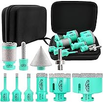 Set Punte Diamantate Per Piastrelle E Gres - 10 Pezzi Con Fraise Per Smusso | 6-68mm, Con Adattatore - Foto 3