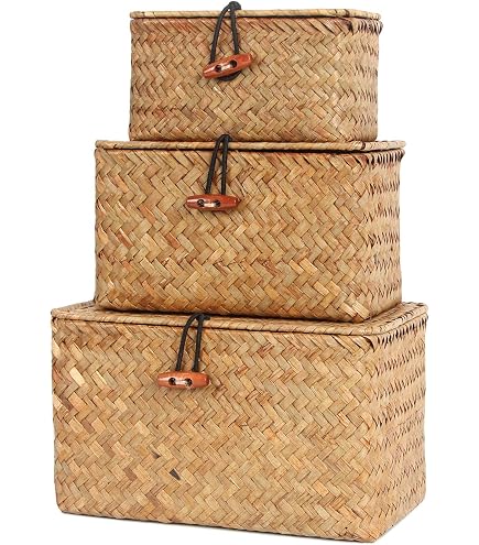 Rayher Decoratieve Metalen Mand Met Houten Handvat Mokka - Set Van 2 Stuks (15x10x16,5cm + 20x12x22cm)