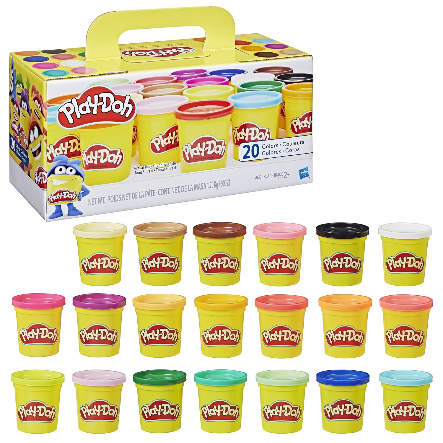 Play-Doh Confezione Super Color, Set di Plastilina Creativa da 20 Vasetti di Pasta Modellabile di Diversi Colori, Idea Regalo per Bambini e Bambine dai 2 Anni in su