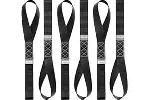 AUGO Heavy Duty Soft Loops –Pack of 6-1.5” x 17” Tie Down Anchor Straps for Use w/Ratchet Strap Hooks – 3000Lb Load Capacity & 10,000Lb Break Strength – Great for Motorcycle, Bike, Roof Rack, Etc.