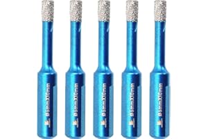 Punte Trapano Diamantate 6mm- BRSCHNITT foretto diamantato per Gres Porcellanato Piastrelle Ceramica granito Marmo(5 pezzi)..