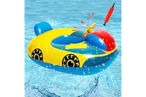 DAZZTIME Anillo de Natación de Coche de Bebé,Asientos de Natación para Bebés con Volante,con Toldo Ajustable,Flotador de Bebé Asiento Natación,Anillo de Natación para Bebé,Juguete de Natación,para Piscina