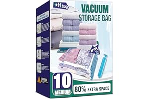 HIBAG Vacuum Storage Bags, Space Saver Bags, Combo Set (10 Medium)