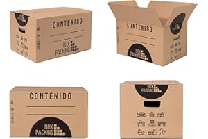 BOX PACKING BY FIELD CONTROL BOXPACKING | Umzugskarton, Verpackung und Aufbewahrung 20 Stück | 43x30x25 cm | Mit Griffen | Verstärkte Einkanal-Wellpappe