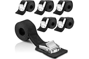 QOBOBO Spanngurte Kurz 6 Stück Spanngurt Schwarz Zurrgurt 1m Spanngurte mit Klemmschloss Befestigungsriemen Zurrgurte mit Polsterung Spannriemen Belastbarkeit bis 250 kg für Fahrrad Sackkarr Motorrad Gepäck