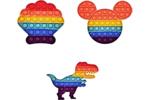 FIDGETARIAN Pop it Fidget Toy - Push Pop it Antiestres Niños - Push Pop Bubble Fidget Juguetes Antiestres - Sensorial Herramientas I Con Llavero Fidget Pop de regalo I Set de 3