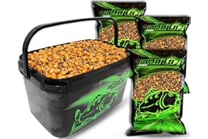 Angel-Berger Magic Baits 3 kg de mélange prêt de particules Scopex dans seau, graines de carpe, appâts de carpe cuits, aliments pour poissons