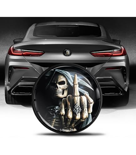 Biomar Labs Badge De Capot Et Coffre BMW Emblème 82 Mm 51148132375 Crâne Skull - Accessoire Élégant Et Résistant