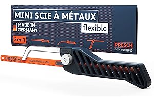 Presch Mini Scie à Métaux flexible 300mm - Scie junior 3 en 1 incl. lame à métaux - Poignée réglable