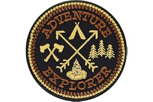 EXPRESS-STICKEREI Écusson Thermocollant Scout - Insigne de mérite pour l'uniforme scout - Brodé - Cadeau pour les amoureux de la nature - Applique de bricolage pour veste/chemise/jeans - 70x70mm