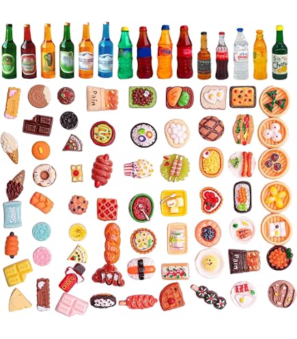 42 Pièces Kit Nourriture Miniature Café Et Gâteau 1/12 - Accessoires Maison De Poupée Mini Cuisine Goûter DIY